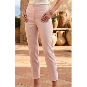 Charlotte Kellogg Palm Beach Textured Slim Pants Women's 10 Pink Stretch USA